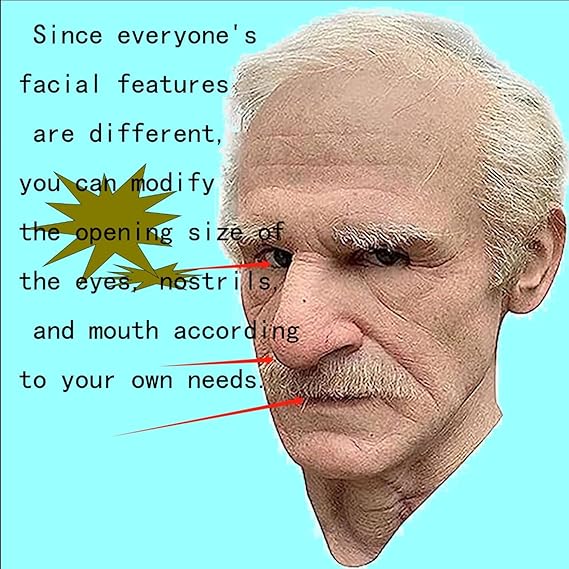 Realistic old man mask