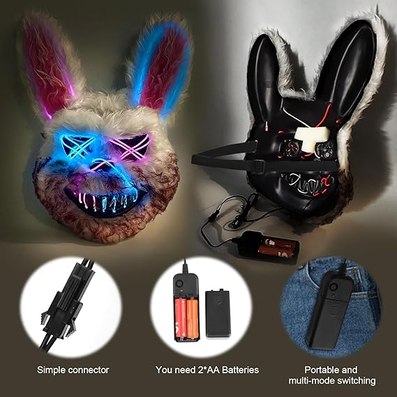 Bunny Mask |Bear Mask| Led Lights